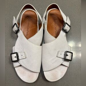 L’amour des Pieds dordogne white leather sandal women’s 7 1/2